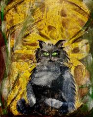 Hud maček (Akril, 50x60 - 2019) - Marcela Kopitar